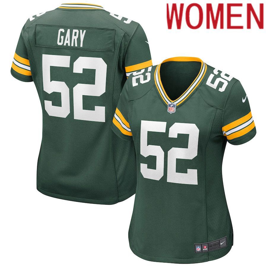 Women Green Bay Packers #52 Rashan Gary Nike Green Game NFL Jersey